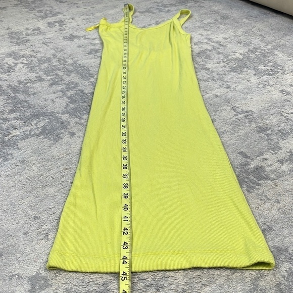 New Alix NYC Paulis Midi Tank Dress Kiwi Lime Green Neon Stretch Rib Knit Sz S - Picture 9 of 11